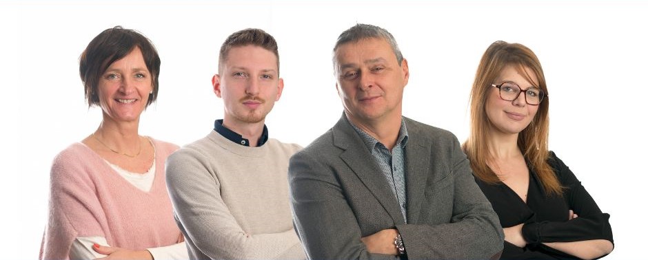 L'équipe G'Assur : François, Joanne, Marie et Julien